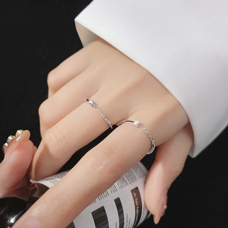 La Monada Ketting Ringen Voor Vrouwen 925 Zilveren Echte Minimalistische Fijne Ringen Vrouwelijke Zilveren Ring 925 Vrouwen Op Vinger Koreaanse slanke