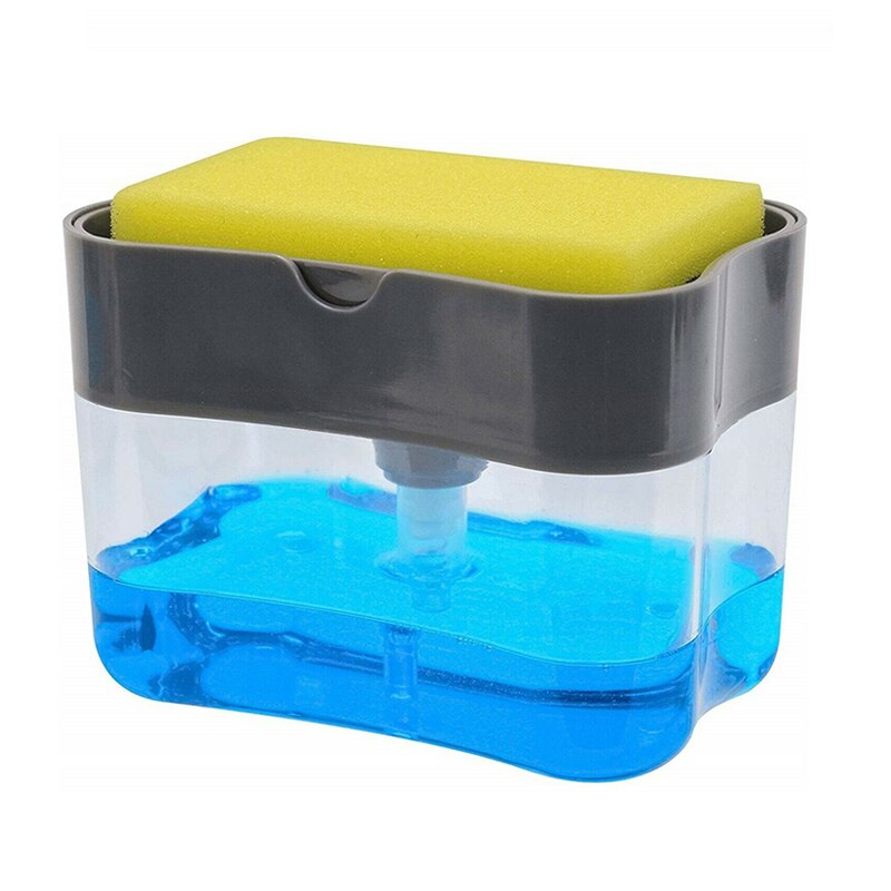 Reinigingsvloeistof Schuim Dispenser Container Handpers Zeep Organisator Keuken Cleaner Tool Zeep Pomp Dispenser Met Spons Houder