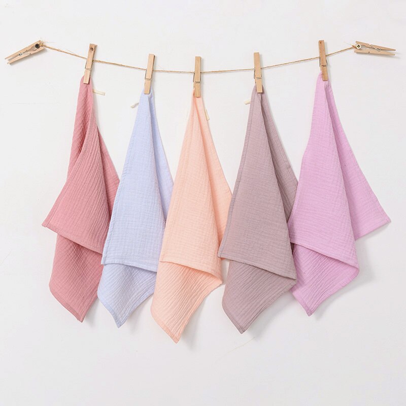 5 pcs/Pack Serviette de Cuisine Torchon Bébé Lingettes Visage Salive Tissu Mouchoir Ménage Nettoyage Chiffons Cuisine Torchon W300530-1