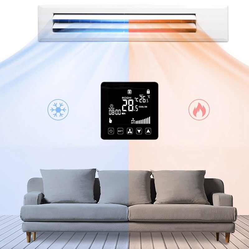 Central Air Conditioner Temperature Controller WIFI Smart Thermostat 2/4 Pipe Air Conditioning Cooling Heating Thermostat Fan Co