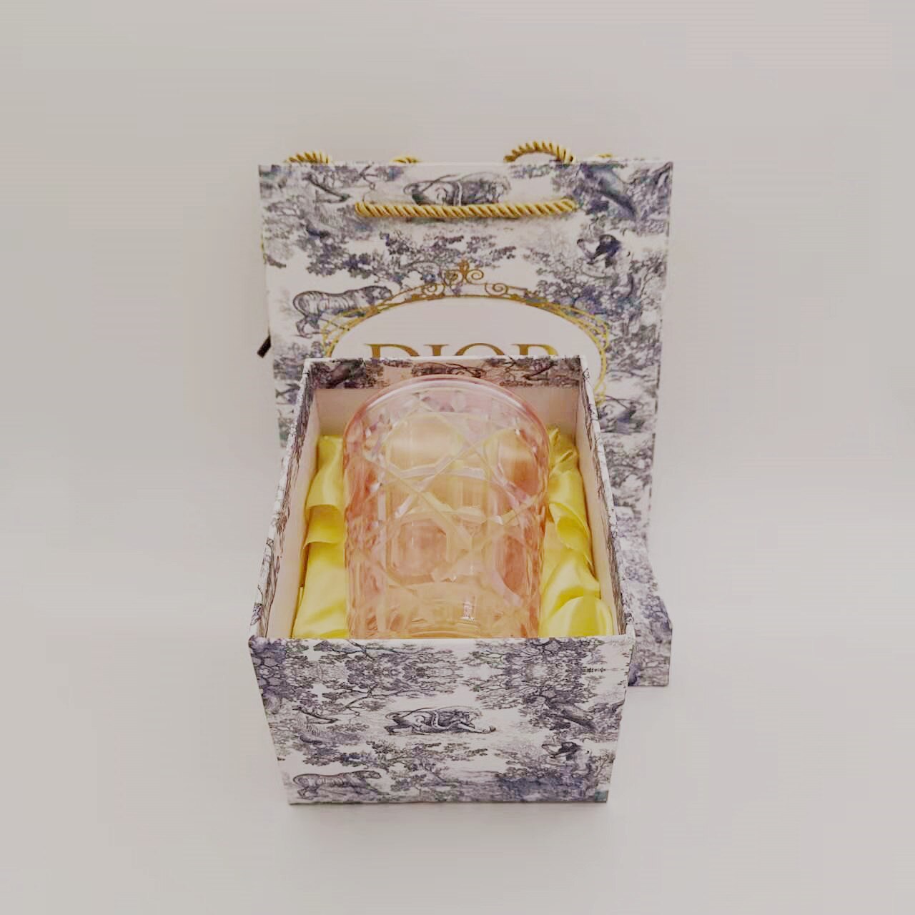 Whiskey Glass Lattice Cup Luxury Set Box Glass Cup Bar Wine Set Restaurant High-end Packaging Bar Cup: pink