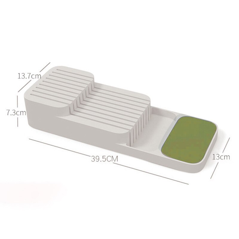 Küche Besteck Schublade Organizer Trocknen Besteck Tablett Löffel Teiler Lager Kasten Gabeln Lagerung Behälter für Küche Utensilien: Messer Kasten-Beige