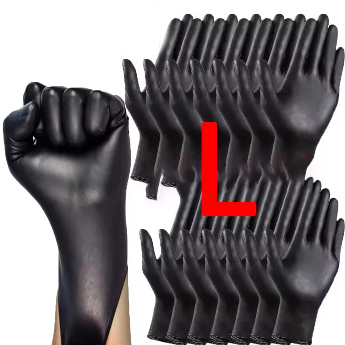 Guantes desechables de nitrilo negro, herramientas de cocina para el hogar, lavado de coches, guantes de trabajo de limpieza del hogar: XS / Oro