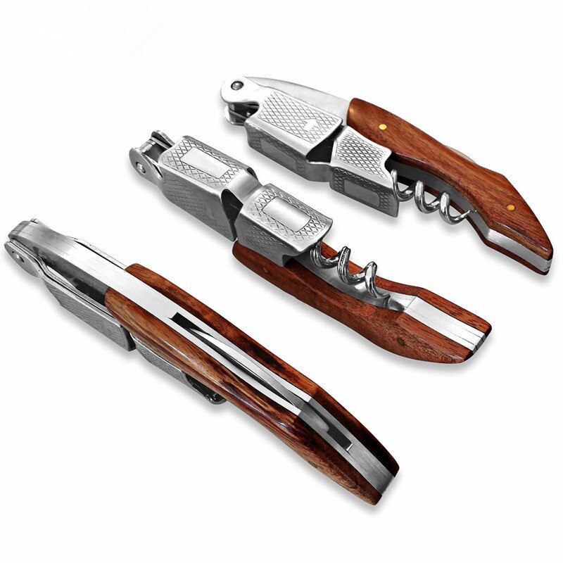 Rose Woodwine Bier Flesopener Kurkentrekker Multifunctionele Draagbare Schroef Corkscrew Wijn Flesopener Kok Bar Gereedschap