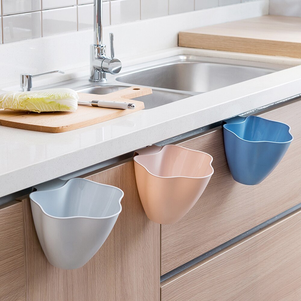 Youool Kitchen Cabinet Door Hanging Trash Garbage Bin Can Rubbish Container TOP Kitchen Tool Garbage Bag Wall-Mounted Trash Can