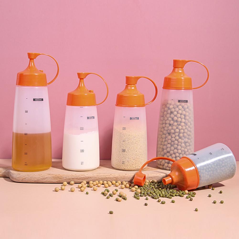 Spice Bottle Clear Scale 2 Colors Condiment Bottle Multi-purpose Dust-proof Oil Bottle for Travel Squeeze Bottle