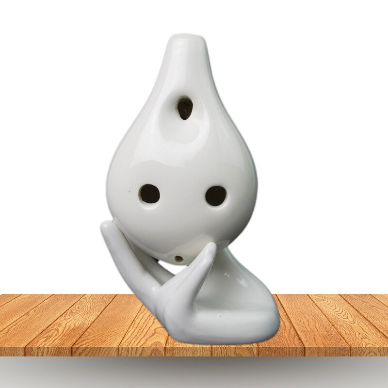 Ocarina 6 trous bouche courte en céramique C clé Instrument de musique pour débutant THJ99