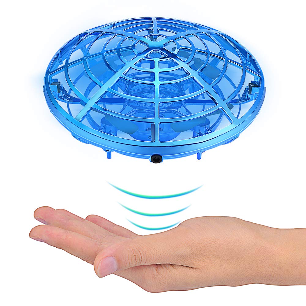 Zhenwei Sensor Vliegende Bal Interactieve Infrarood Inductie Helikopter Bal Roterende En Stralende Led Verlichting Ufo Vliegende Speelgoed Drones: blue