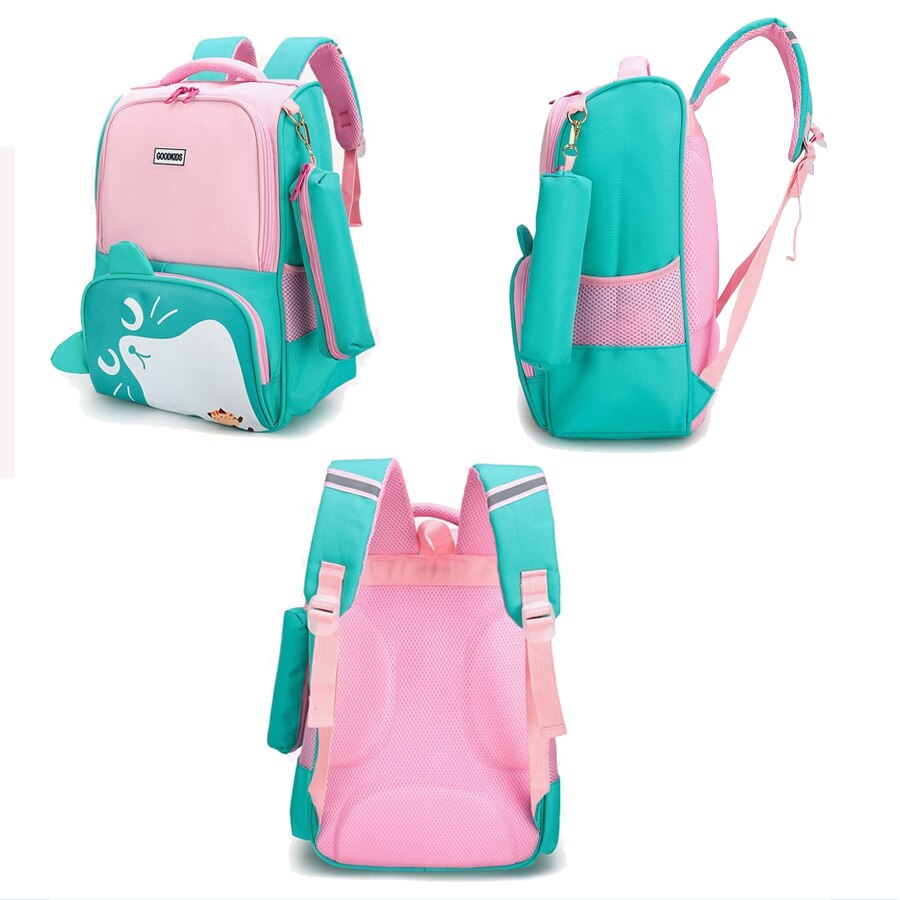 Mooie Kat Oren Student Kinderen Schooltassen Meisjes Jongens Kids Primaire Mochila Escolar Cartable Enfant Grade 1-3-5