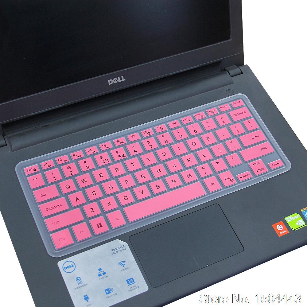 For DELL Inspiron 14 7000 7460 7472 7447 7437 3442 3443 5447 7570 14 inch Silicone laptop keyboard Protector skin: pink