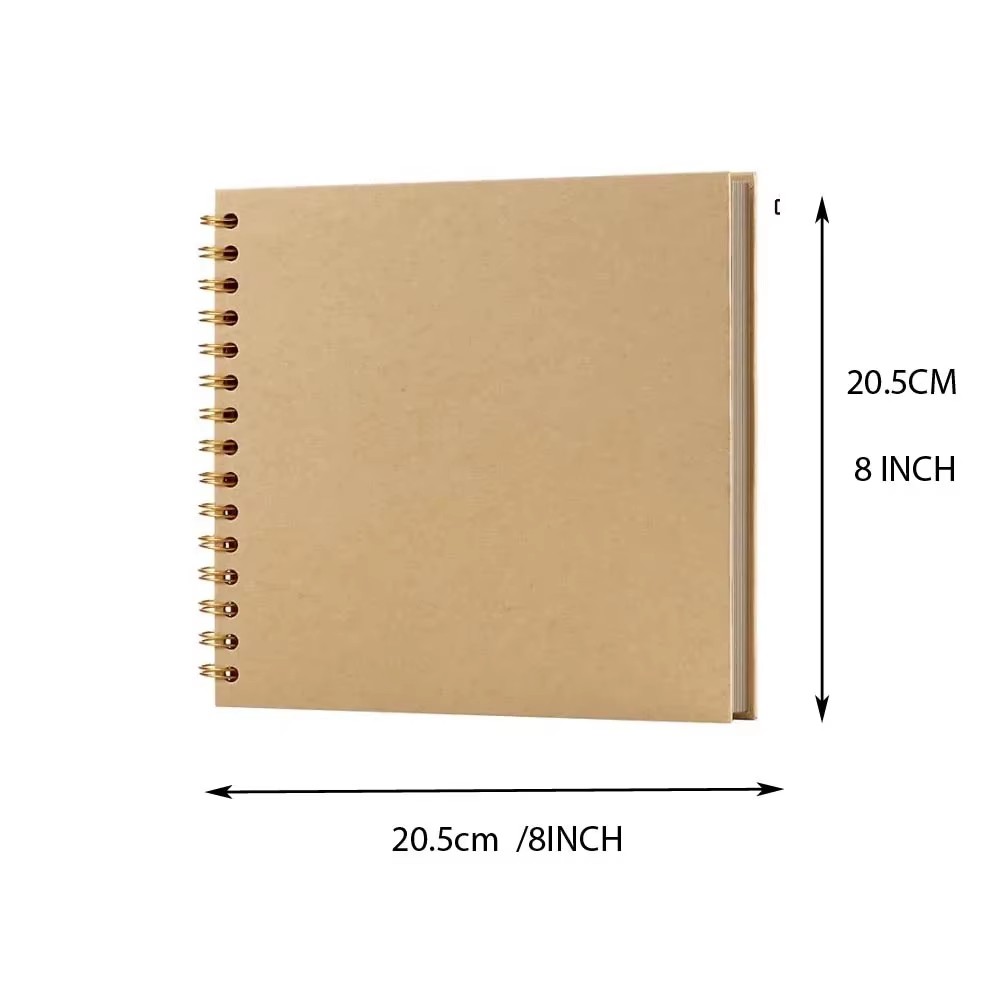8- tommers diy-utklippsbokalbum med 40 sider, innbundet kraftpapir, utklippsbok med fotoalbum, minnebok for bryllup og jubileumsfamilie