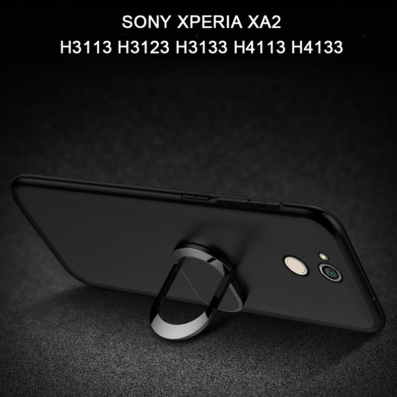 Hoesje Voor Sony Xperia Xa2 Hoesje H3113 H3123 H3133 H4113 H4133 Klassieke Vingerring Zachte Siliconen Coque Voor Sony Xperia Xa2 Funda