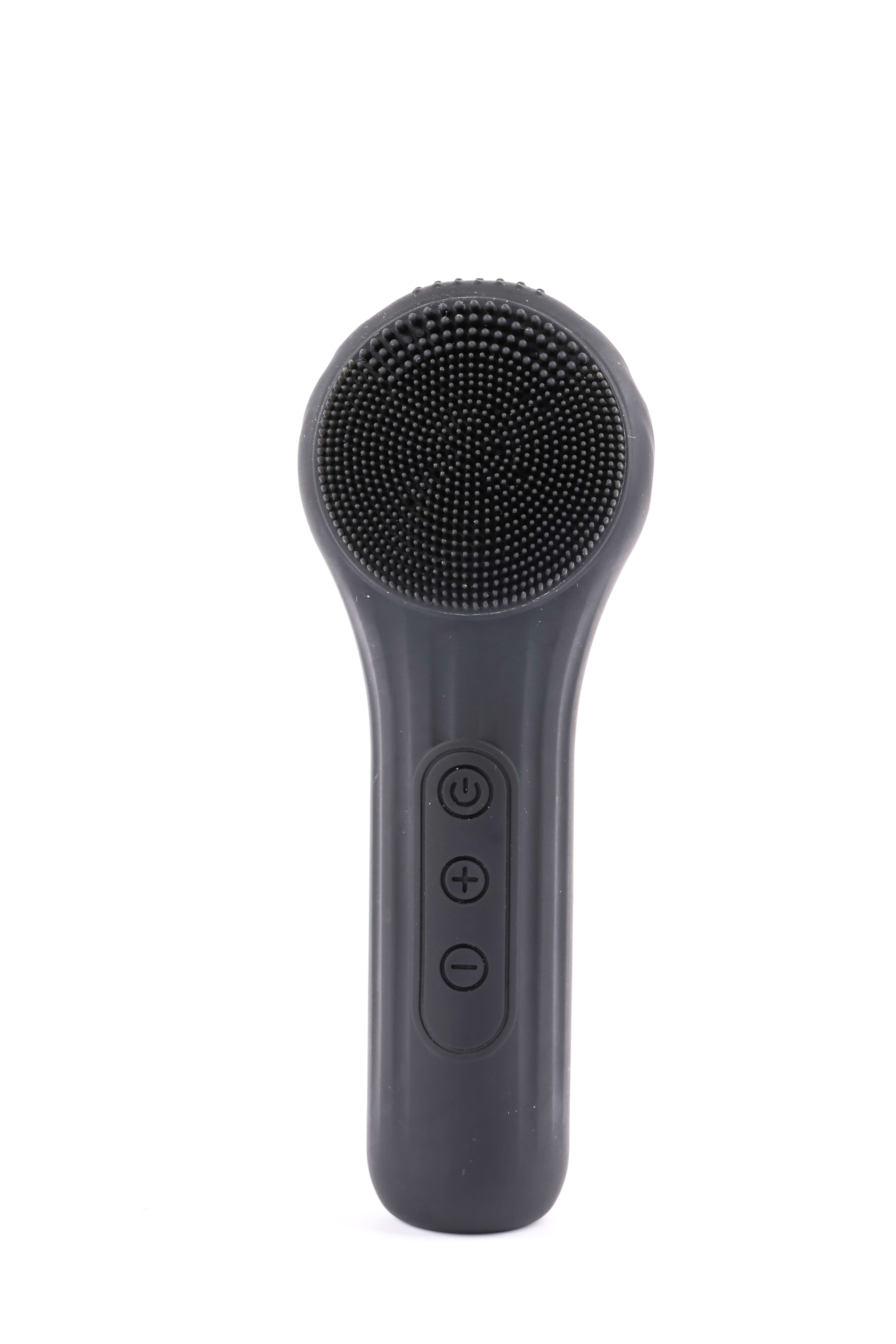 Sonic Waterproof Facial Cleansing Brush for Men & Women Rechargeable Exfoliating Electric Face Scrubber Cleanser Brush: black