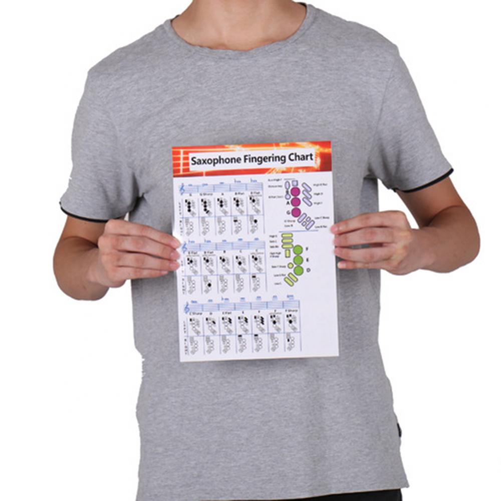 Saxophone Fingering Chart Music Chords Poster Coated Art Paper Fingering Chart for Sax Beginner Musical Instrument Accessories