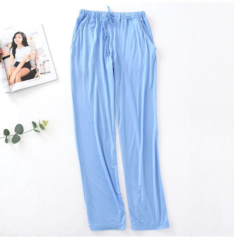 Zomer Vrouwen Broek Modale Dunne En Najaar Pyjama Thuis Broek Losse Grote Maat Sport Stretch Kan Gedragen Worden buiten: Light blue / Xl