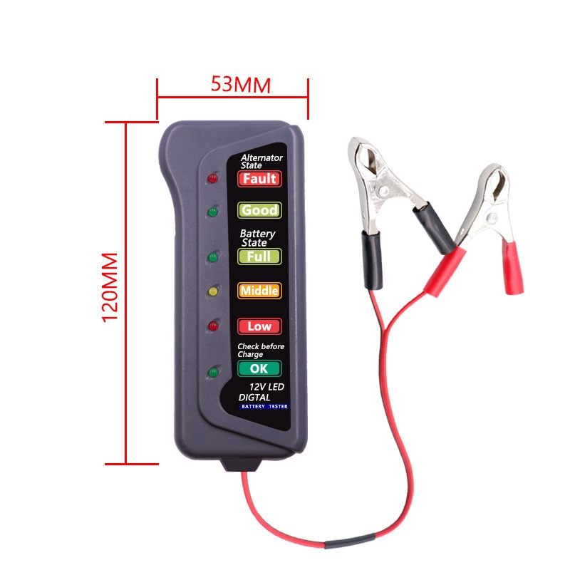 6 LED Lights Mini Universal Car Battery 12V Tester Digital Display Vehicle Starting Device Scanner Battery Measurement Analyzer