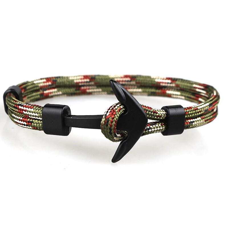1 @# anker herren überlebensseil kettenarmband herren wickel metall sporthaken hologramm armbänder schwarz bunt: 3