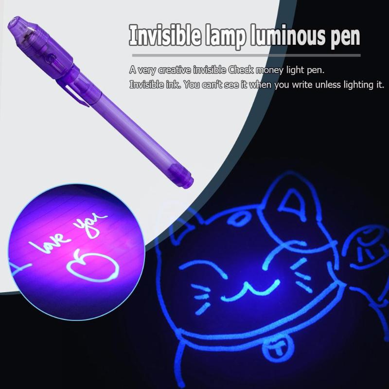 3pcs Invisible Ink Light Pen Luminous Stationery With invisible Banknote-checking bulb Can Use For Secret Letter