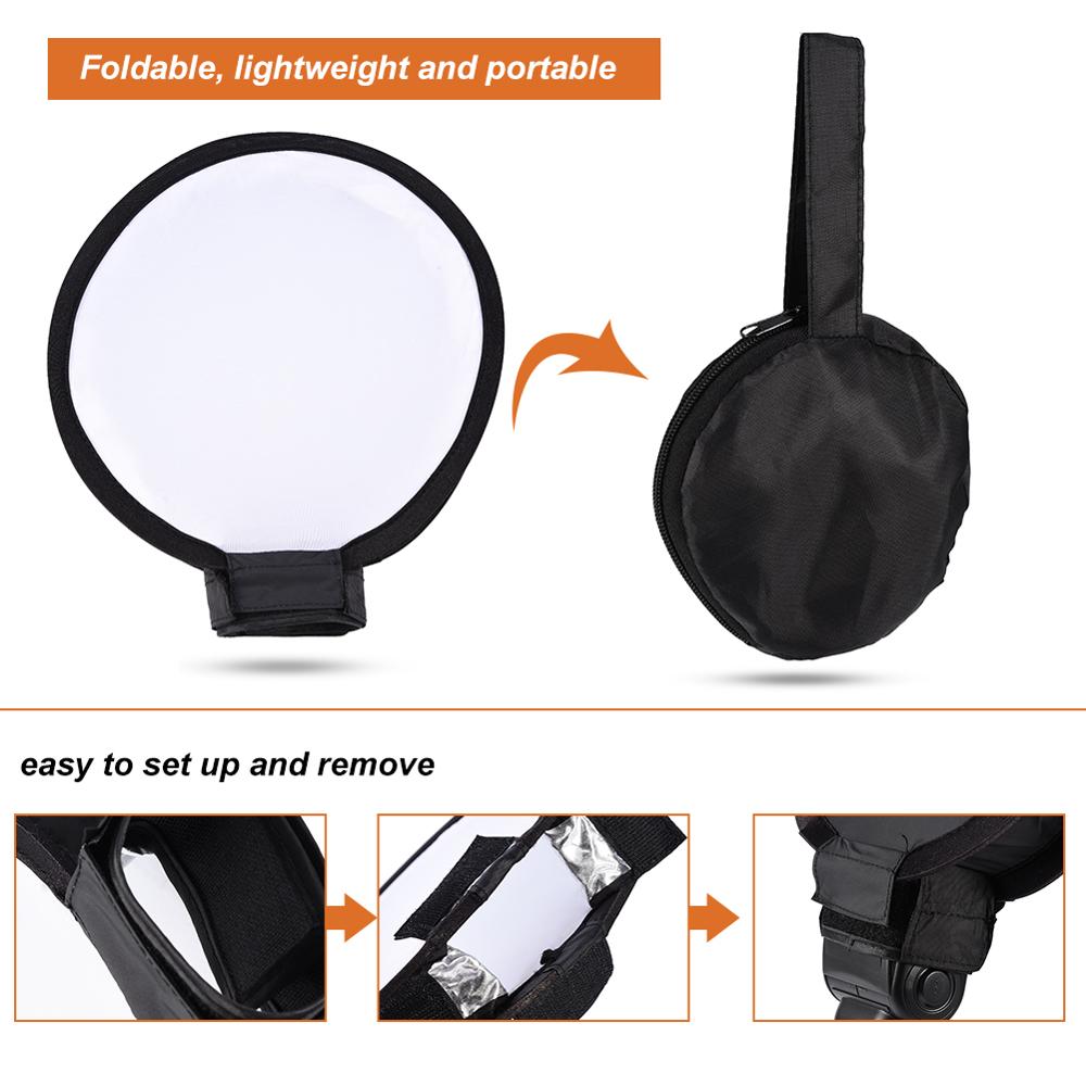 Difusor de Flash en la parte superior para cámara, Softbox portátil, redondo, 30Cm, 40Cm