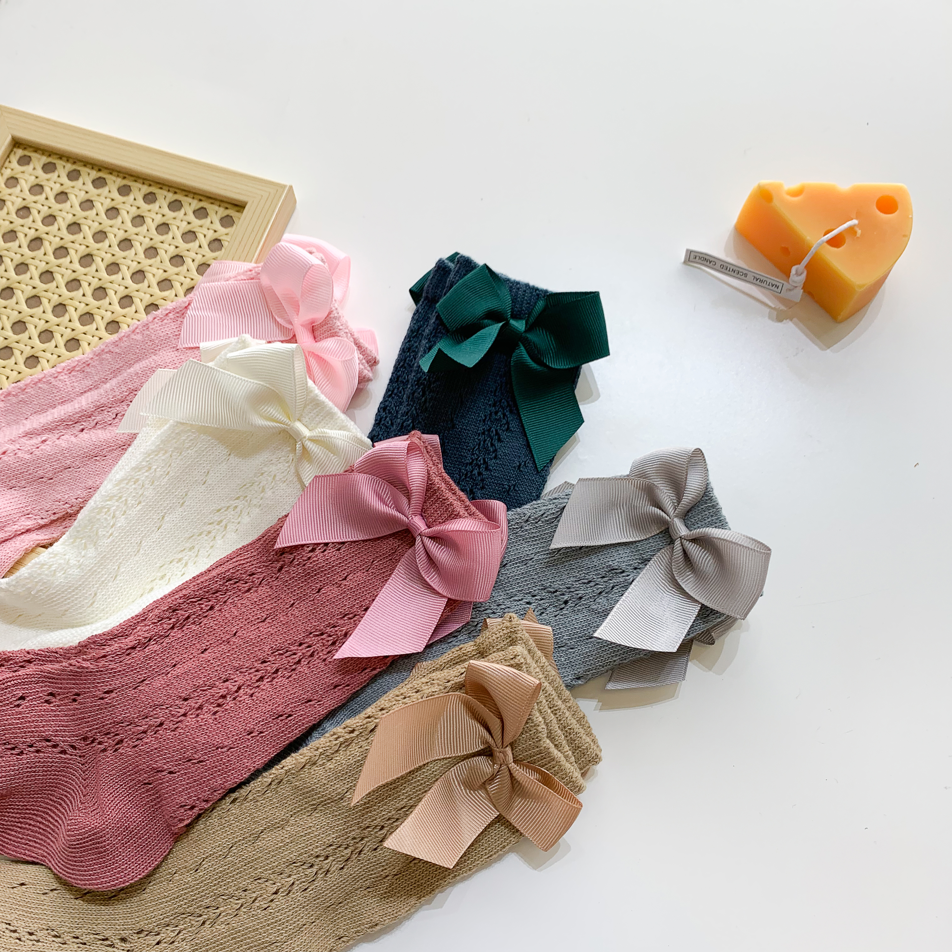 1-8t infantil crianças meninas do bebê oco respirável meias bowknot princesa sólido leggings aquecedores