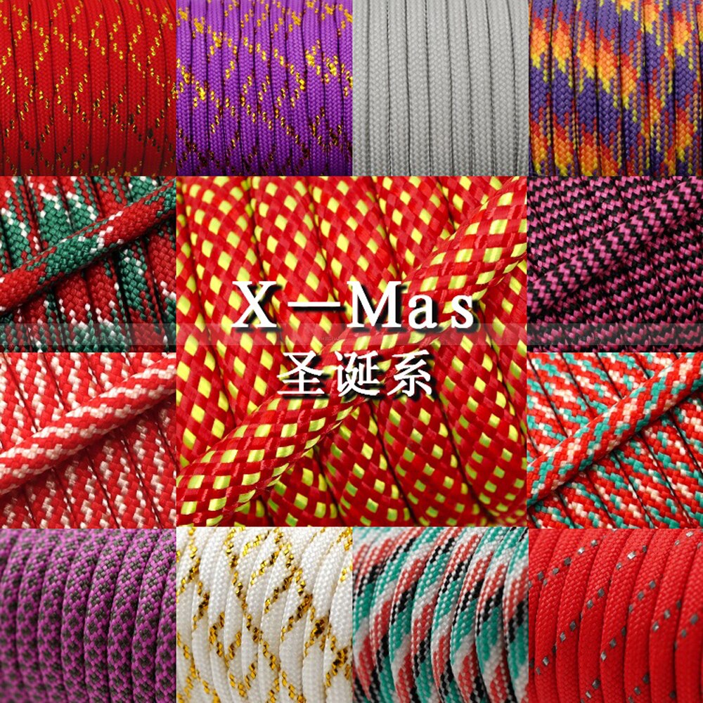 1pcs Christmas Series 550 Paracord Parachute Cord Lanyard Mil Spec Type III 7 Strand Core 100 FT Christmas