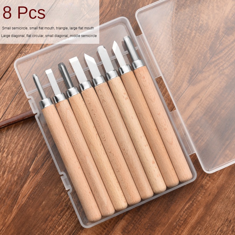 Juego de herramientas de mano con cuchillo cincel para tallar madera, 3-12 Uds., para tallar detalles básicos, carpinteros, gubias, herramientas de carpintería, perforación de grabado en madera: Diamante Punto de Cincel