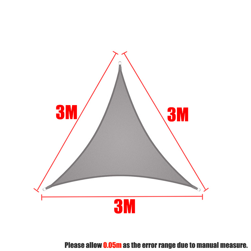300D Grijs Alle Size Waterdichte Vierkante Rechthoek Driehoek Zon Zonnezeil Tuin Terras Luifel Zwemmen Schaduw Kamp Wandelen Yard Luifels: 3x3x3m