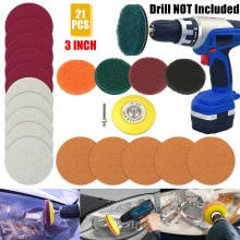 21Pcs Auto Koplampen Diy Polijsten Kit 3Inch Auto Koplamp Polijsten Schuursponsje Auto Restauratie Kit Voor Boor