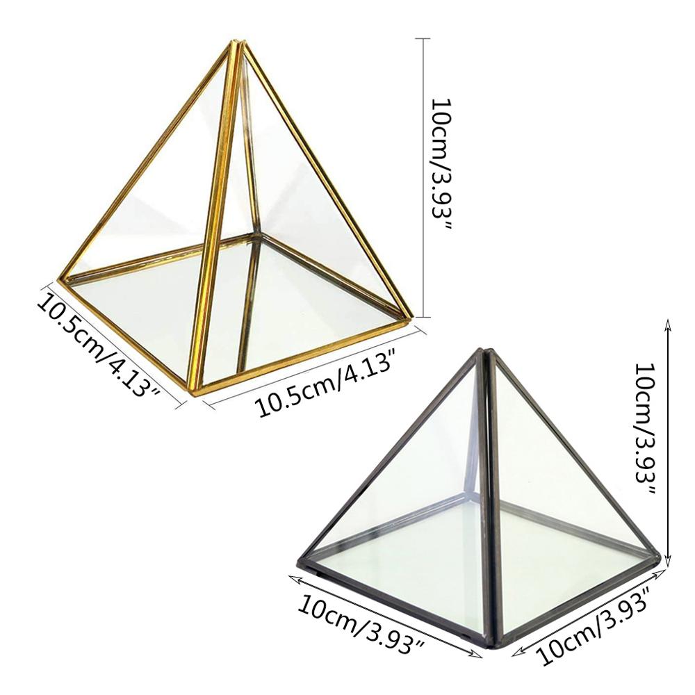 Verre Terrarium pyramide boîte de rangement clair à facettes Succulent Air plante planteur boîte bijoux présentoir