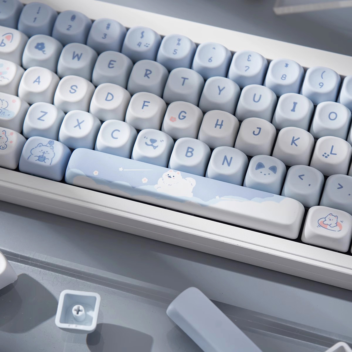 95 Keys artoon Cute Puppy Cat Kitty Keycaps GMK PBT Keycap MOA Profile Dye Sublimation For DIY Mechanical Keyboard Girls