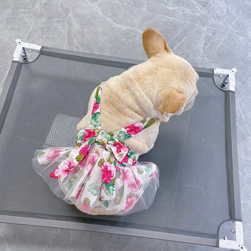 Vestido para perro Bulldog francés, ropa de verano para perros pequeños, Chihuahua, Schnauzer, Yorkie, Pug, FHC07