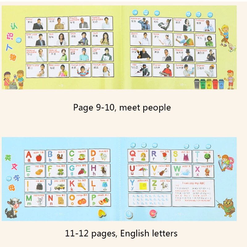 Bambini bambini inglese cinese apprendimento macchina punto lettura libro di fiabe bilinguali B36E