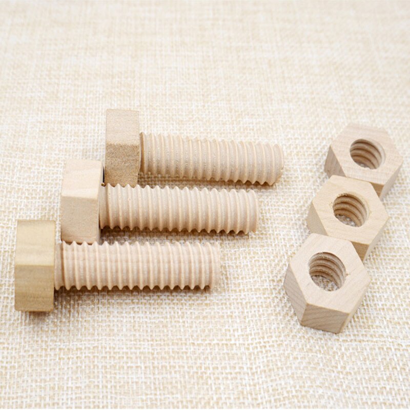 Educational Screw Nut Assembling Wooden Toy Screw Nut Hands-On Teaching Aid Educational Toy For Child Solid Wood Early Education