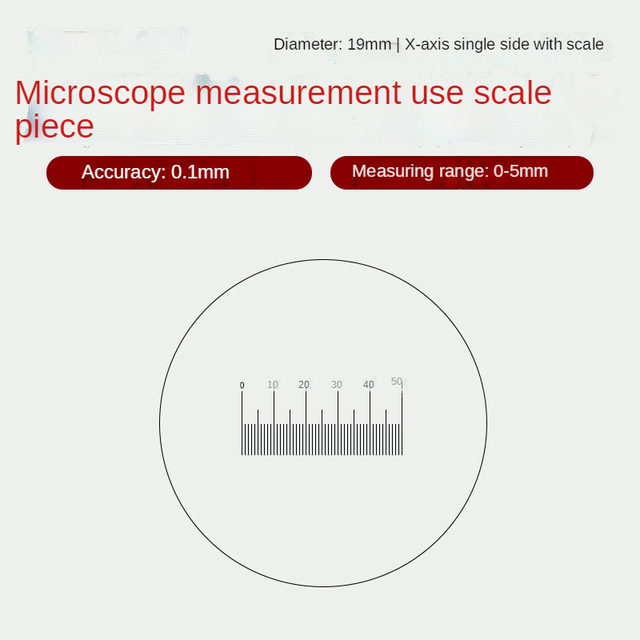 Microscope micrometer calibration sheet Scale measuring rule 0.05mm calibration glass sheet 0.1mm calibration reticle: See text details -03