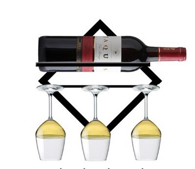 Hang Richel Wijnrek Flessen Van Metalen Decoratieve Muur Bar Wijnrek Muurbevestiging Wijn Fles Houder Creatieve Gratis Combinatie: B