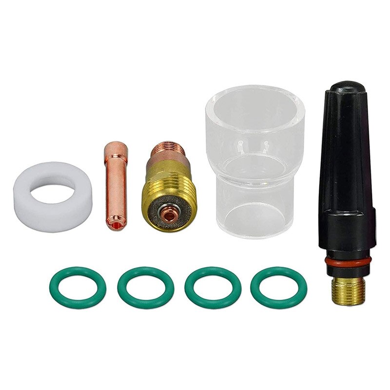 Tig Stubby Gas Lens Collet Body 17GL332 12 13/16Inch Tig Gas Lens Isolator Voor Sr Wp 17 18 26 Tig Lastoorts 9Pcs: Default Title