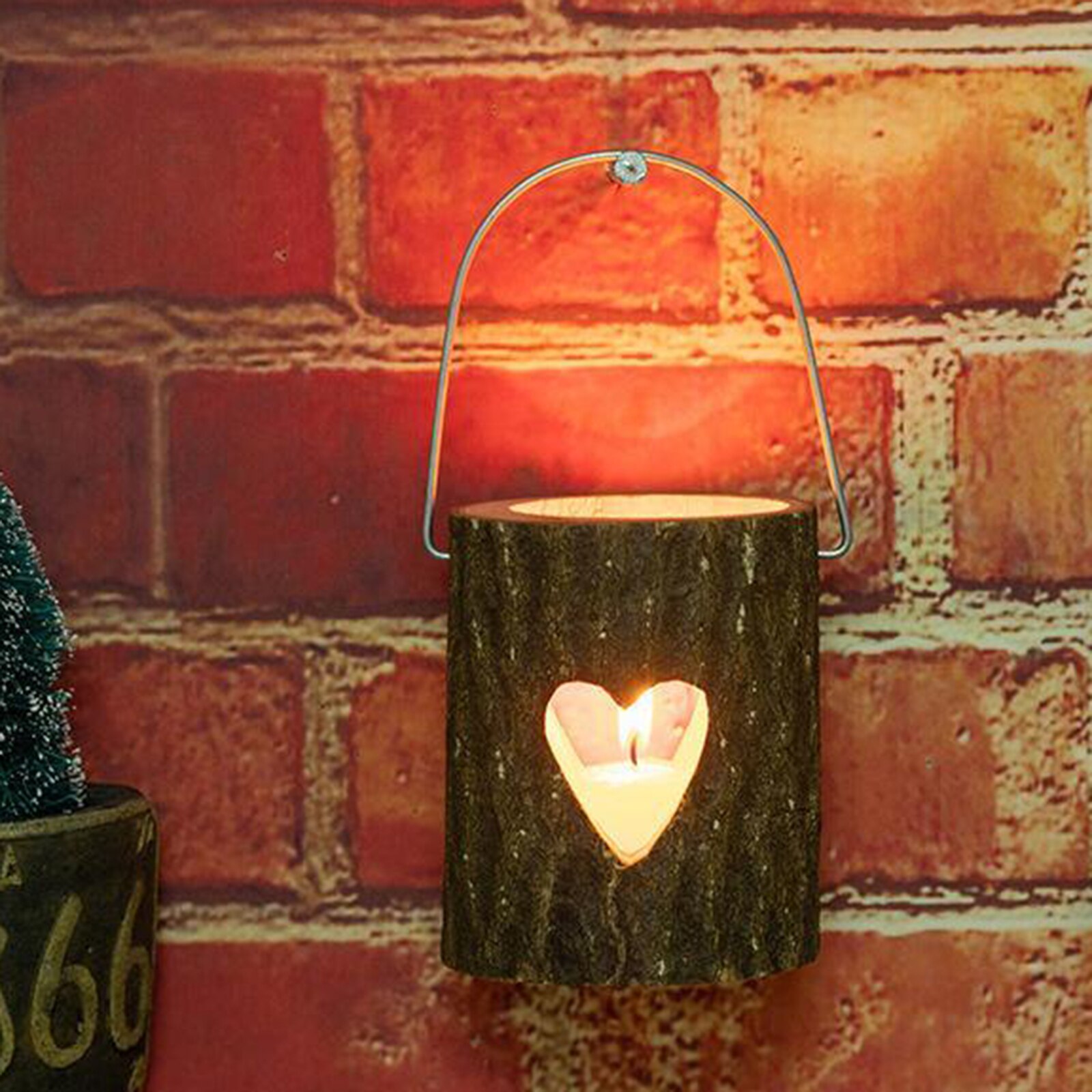 Romantyczne świeczniki na małe świeczki dekoracyjne drewno świeca robić podgrzewacza uchwyt na wystrój domu stół ozdoby na biurko 10x8, 5x8cm: serce kształt