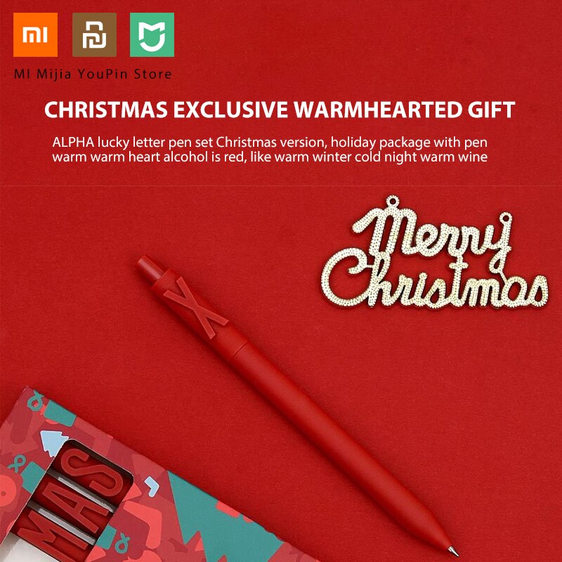 Xiaomi ALPHA Gel Pen Ballpoint Ball Point for School Offical Sign Signing Roll Rolling Pen Black Ink Roller Pens Christmas