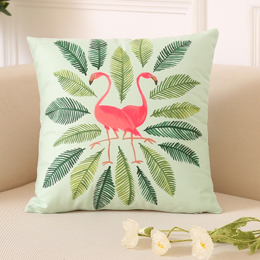 Nordic Flamingo Tropische Blad Kussenhoes Bloem Polyester Sierkussen Woondecoratie Sofa Decoratieve Kussensloop: 11