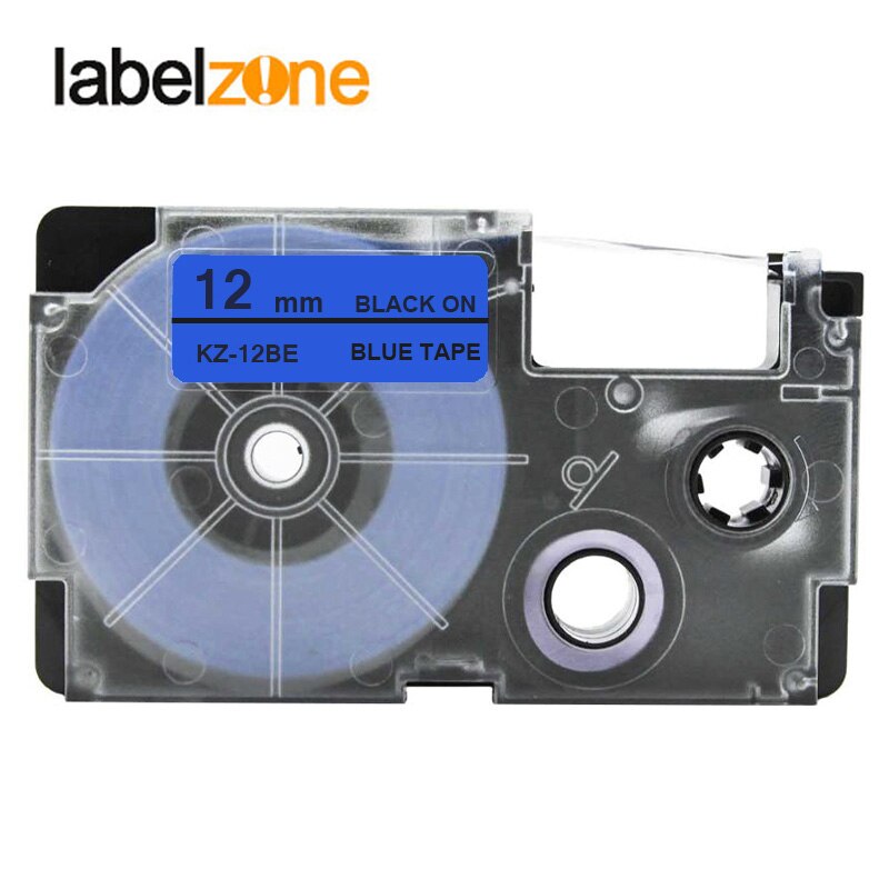 Multicolor 12mm XR-12WE XR-12X XR-12YW Laminiert Label bänder kompatibel für KL60 KL100 KL120 KL750 KL780 KL820 KL7000 KL-7200: Black on blue