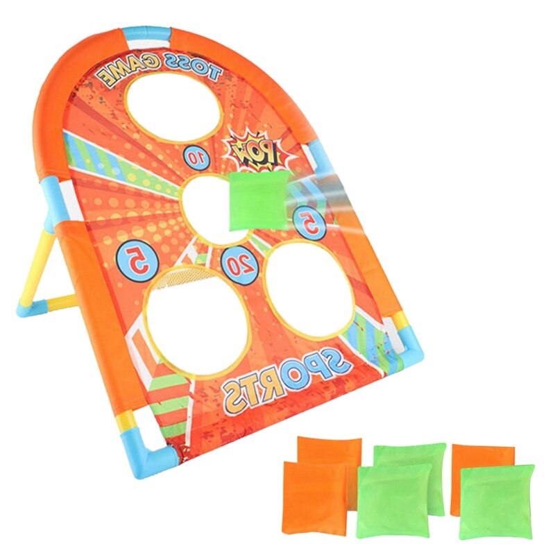 Cornhole Game Set Bean Bag Toss Built-in Storage Convenient Carry Handles and 6 Premium Bean Bag