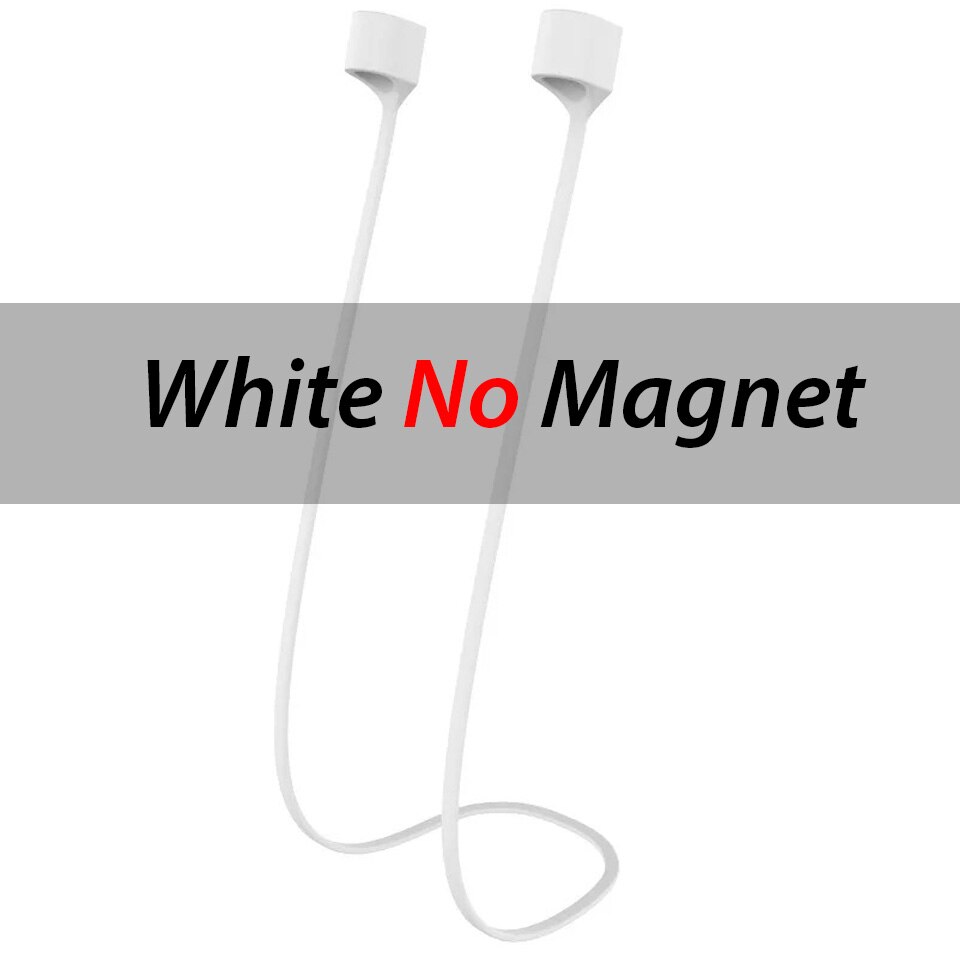 Para a apple airpods pro anti-lost fone de ouvido cinta magnético earhook silicone string para airpods pro 2 ímã anti acessórios perdidos: white no magnet