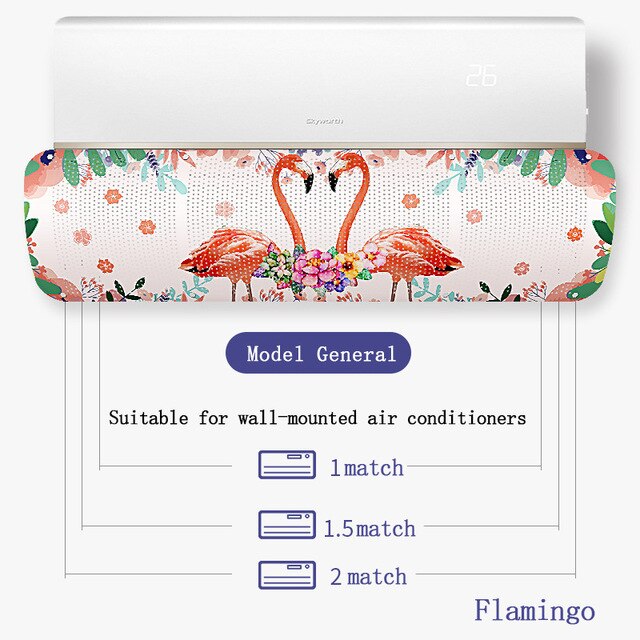 Airconditioning Cover Wind Deflector Voorruit Verstelbare Airconditioner Gereedschap Air Baffle Schild Thuis Woonkamer Accessoires: Flamingo