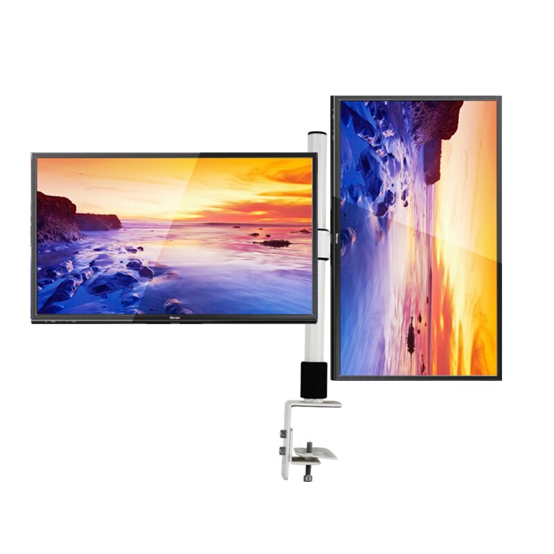HILLPORT 10-27" Full Motion Dual Monitor Desktop Stand Holder Clamp Grommet Hole Base PC Mount Foldable Arm Soporte Support XD50