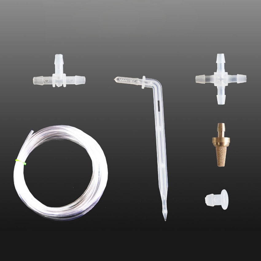 Automatic Watering Device Potted Quick Connector Tee Cross Plug Connector 5m Water Hose Drip Arrow Irrigation System Accessories