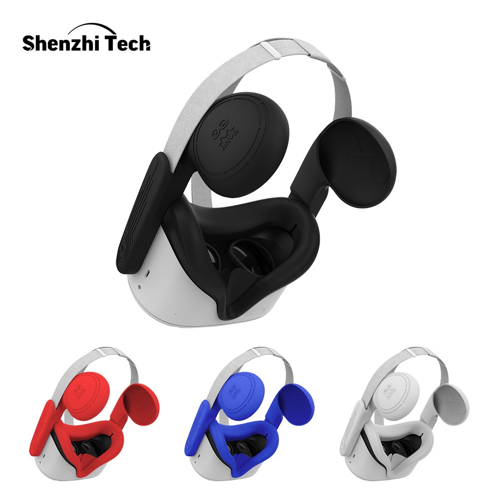 Siliconen Oorwarmers Voor Oculus Quest 2 Eye Mask Cover Vr Headset Verbeterde Headset Geluid Gezicht Pad Kussen Voor oculus Quest 2