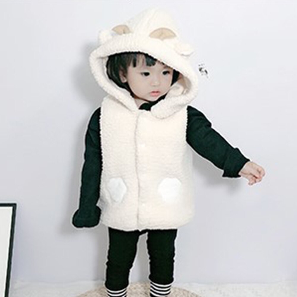 Zachte Baby Vest Herfst Winter Uitloper Baby Peuter Warm Knop Comfortabele Hooded Mouwloze Leuke Mode Meisjes Jongens
