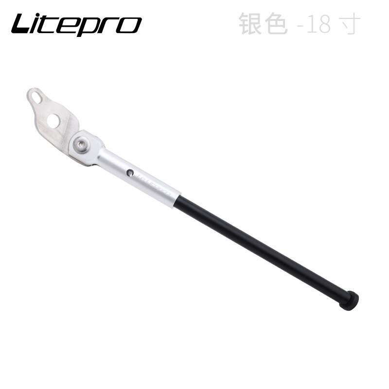 Litepro Folding Bike Kickstand 18 20 Inch For Birdy Side Stand Aluminum Alloy: silver 18inch