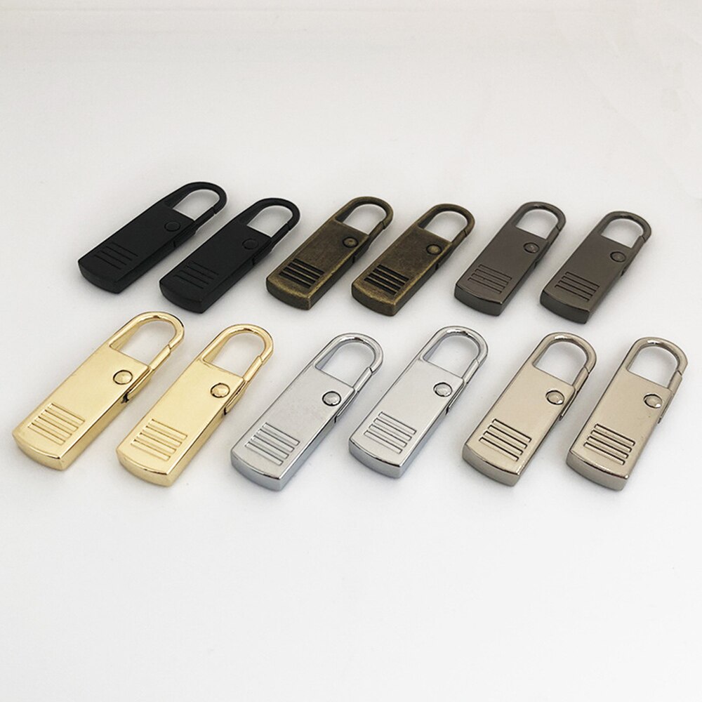 2pcs Zipper Pull Replacement Metal Pull Tab Fixer Repair Pullers For Luggage Suitcase Backpack Jacket