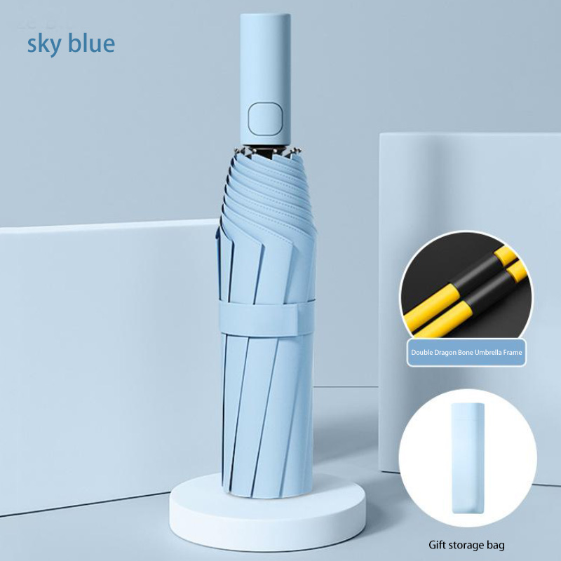 Xiaomi 24-bone automatische paraplu effen kleur licht opvouwbaar grootformaat buiten waterdicht zonnescherm uv-bescherming paraplu: Rood